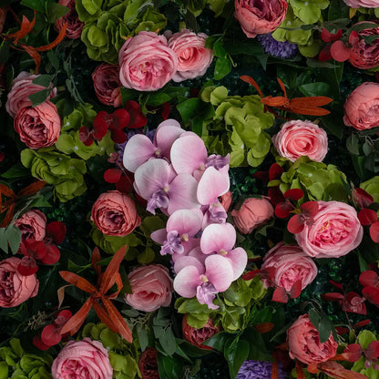 Lightning Deals: Flower Wall 5D Purple Pink Artificial Floral Backdrop for Event Party Decor