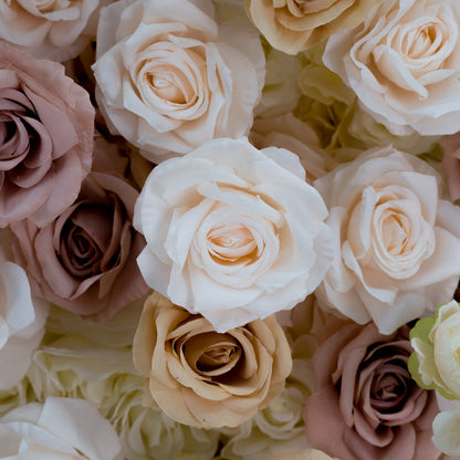 Flower Wall 3D Light Pink & Coffee Fabric Rolling Up Curtain Floral Backdrop For Party Decor