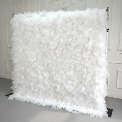 8×8ft White Sheer Tulle Decorative Wall Backdrop for Wedding Party Event