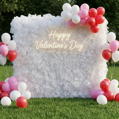 8×8ft White Tulle Backdrop Decorative Wall for Wedding Party Event Decor