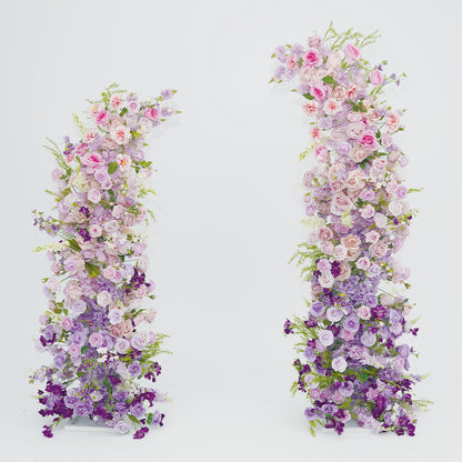 Purple Artificial Floral Pillars for Wedding Proposal Party Decor