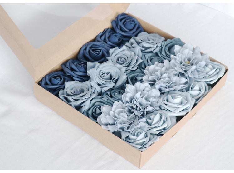 Flower Box Silk Flower Mixed Color Roses Series for Wedding Party Decor Proposal