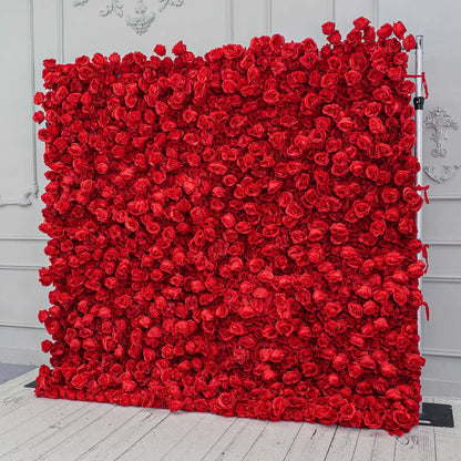 The 3D red roses flower wall side view is designed for realism and durability with a fabric backing.