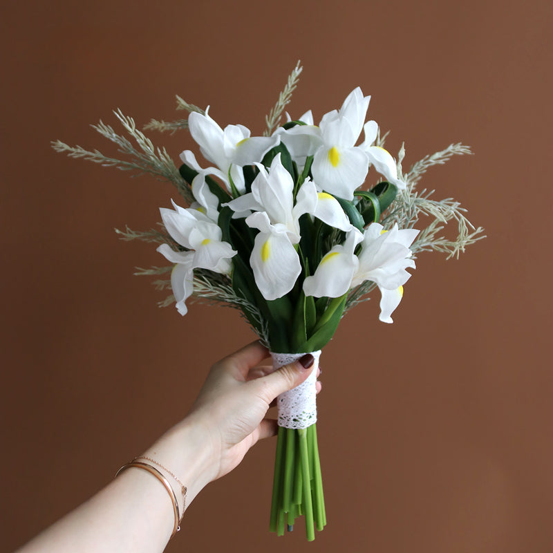 Bridal Bouquet Sage & White Lily for Wedding Party Proposal - KetieStory