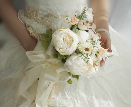 Bridal Bouquet White for Wedding Party Proposal - KetieStory