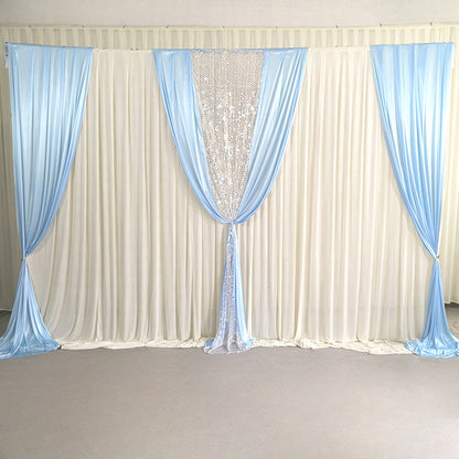 Ice Silk Draping Curtains Drapes Backdrop for Weeding Parties Ceremony Photography Banquet Event Party - KetieStory
