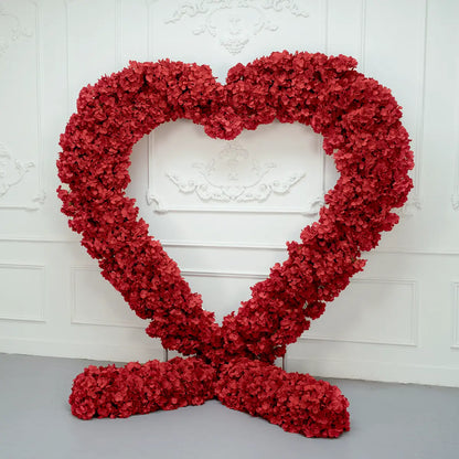 LightnIng Deals: Flower Arch 8x8ft Heart Shaped Red Hydrangea Floral Backdrop for Proposal Wedding Party Decor