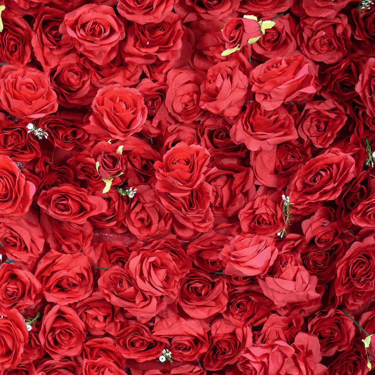 Lightning Deals: Flower Wall 3D Bright Red Roses Fabric Rolling Up Curtain Floral Backdrop Wedding Party Proposal Decor