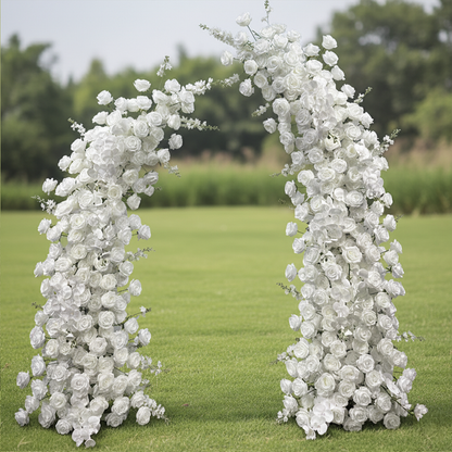 Flower Arch White Rose Floral Pillars for Wedding Party Decor