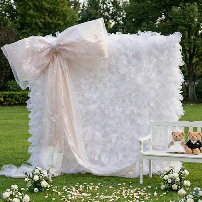 8×8ft White Tulle Backdrop Decorative Wall for Wedding Party Event Decor