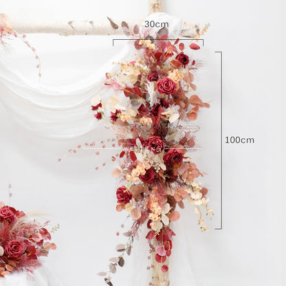 Rose Red Arch Flower Stand Frames for Wedding Party Decor Proposal - KetieStory