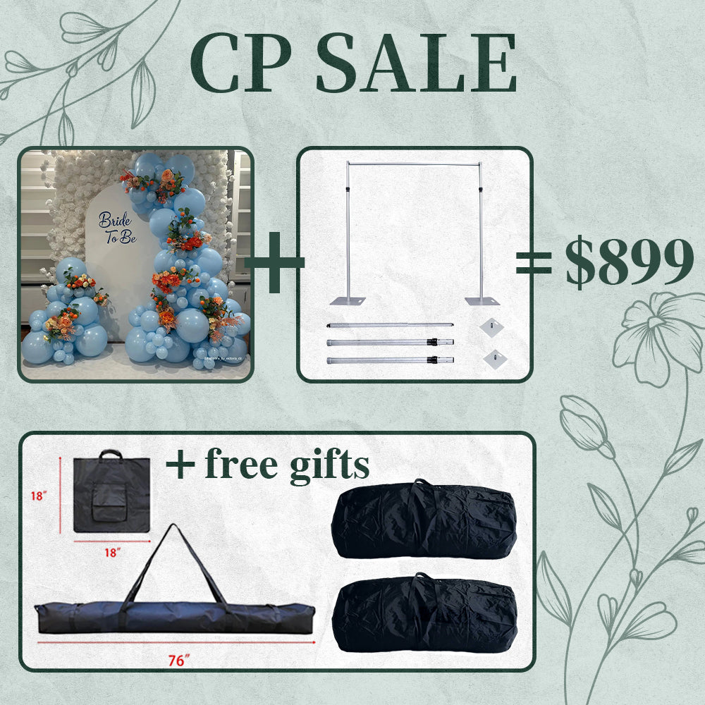 CP SALE 5D White Roses Flower Wall with Stand and Two Free Gifts