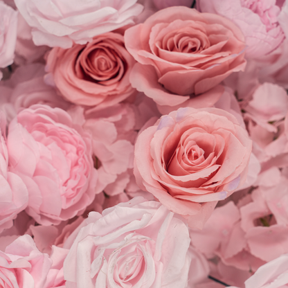 Lightning Deals: Heart Shaped Flower Arch 8x8ft Pink Roses Floral Fabric Backdrop Proposal Wedding Party Decor