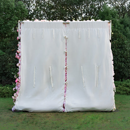 Flower Wall 5D Light Pink Rose Floral Backdrop Rolling Up Curtain for Event Party Decor