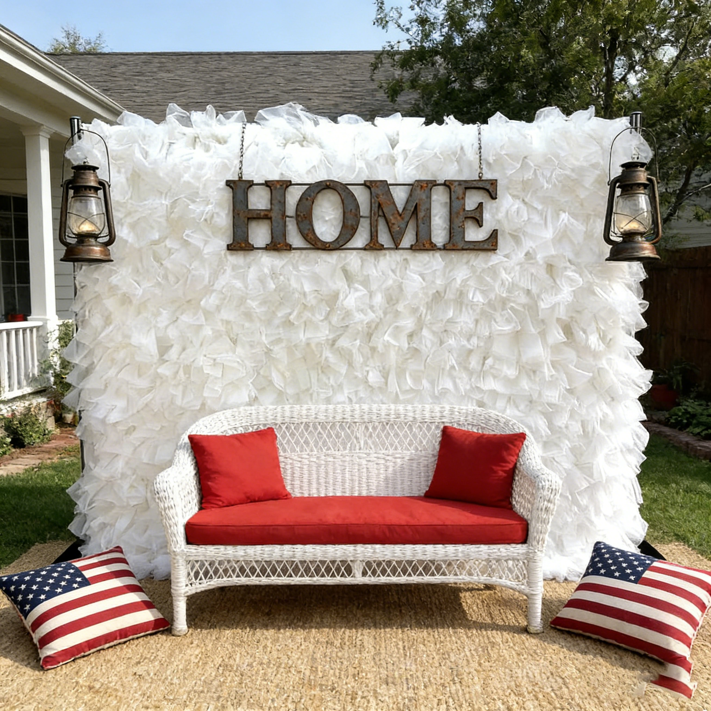 8×8ft White Sheer Tulle Decorative Wall Backdrop for Wedding Party Event