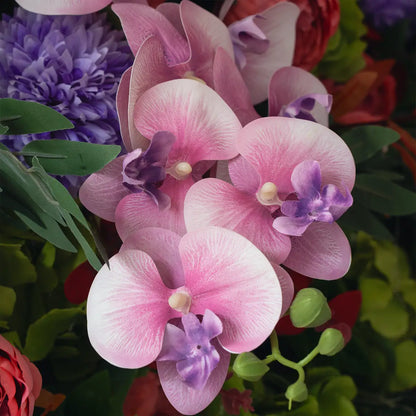 Lightning Deals: Flower Wall 5D Purple Pink Artificial Floral Backdrop for Event Party Decor