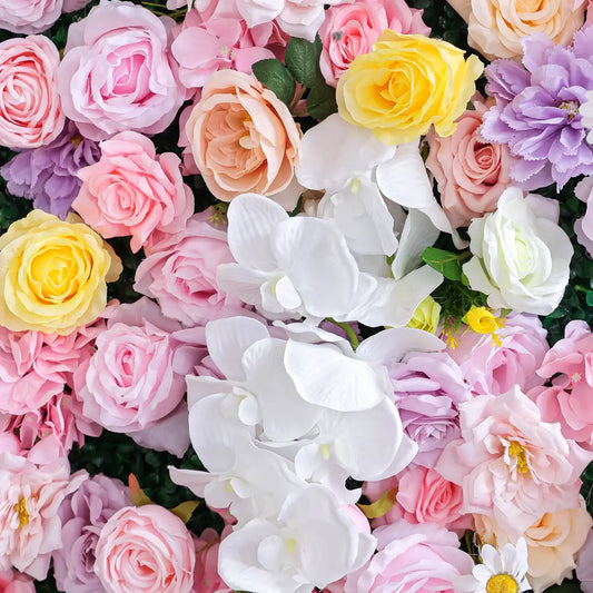 The 3D purple pink rose flower wall detailed view highlights its vibrant, realistic shapes and fabric backing.