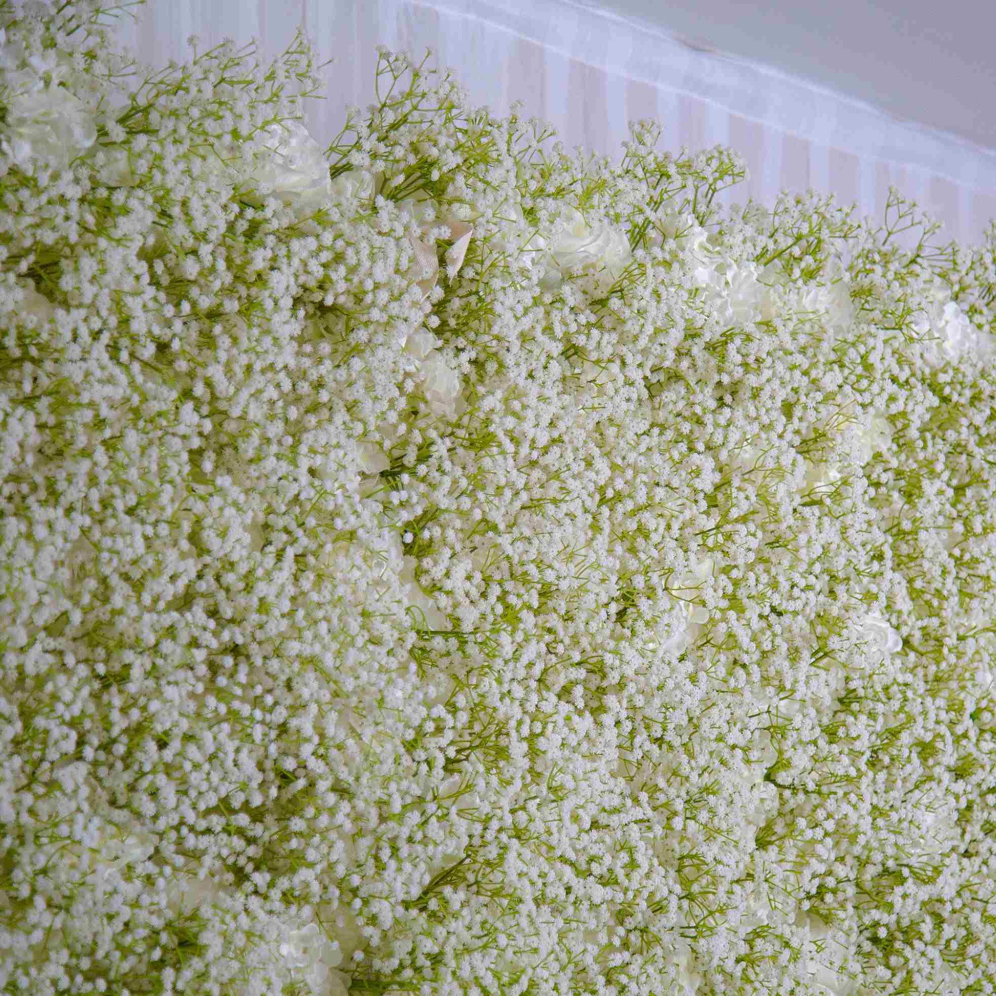 Flower Wall Baby's Breath Rolling Up Curtain Fabric Artificial Flower Wall Backdrop Proposal Wedding Party Decor
