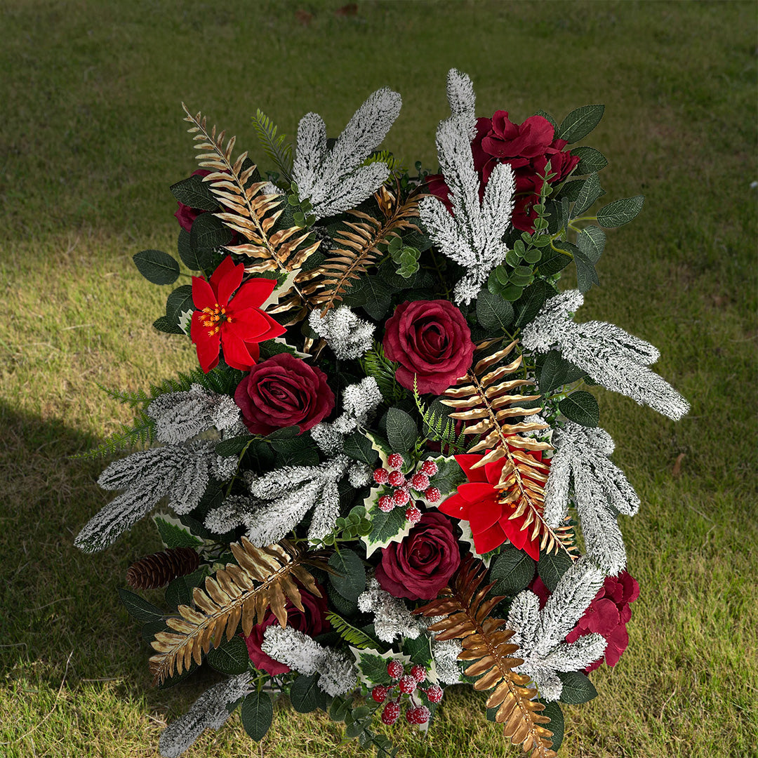 Flower Wall 5D Christmas Vibe Artificial Floral Backdrop for Event Party Decor