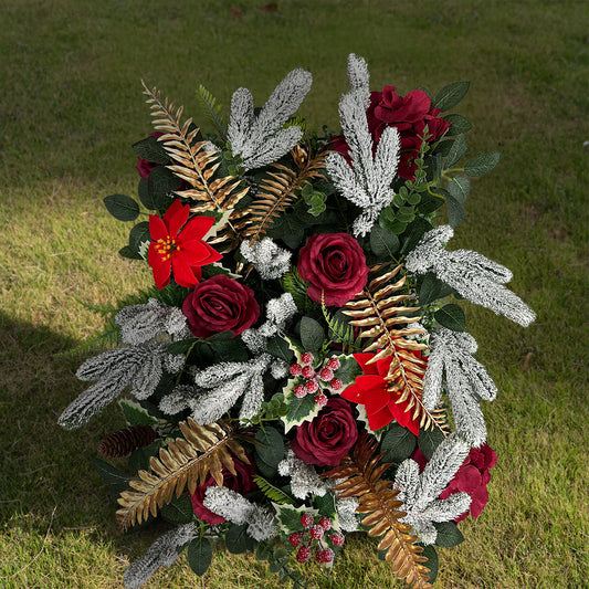 Flower Wall 5D Christmas Vibe Artificial Floral Backdrop for Event Party Decor