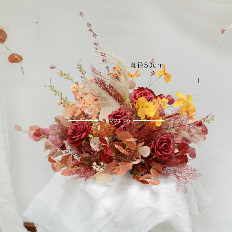 Fall Orange Arch Flower Stand Frames for Wedding Party Decor - KetieStory