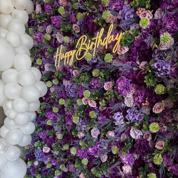 Flower Wall 3D Purple Rolling Up Curtain Floral Backdrop For Wedding Party Proposal Decor