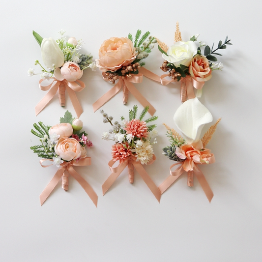 Wrist Flower Corsages Champagne White Series for Wedding Party Proposal Decor - KetieStory