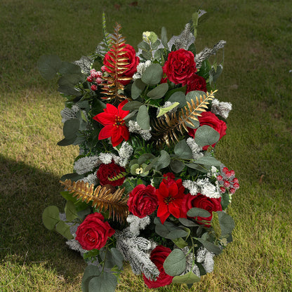 Flower Wall 5D Christmas Vibe Artificial Floral Backdrop for Event Party Decor