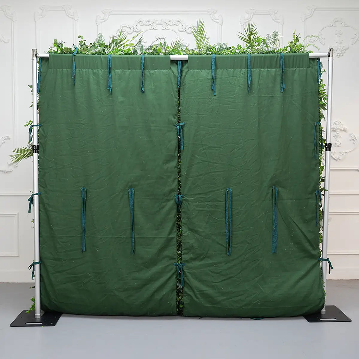 5D Spring Green Leaves Flower Wall Backdrop with Fabric Backing for Wedding Event Party