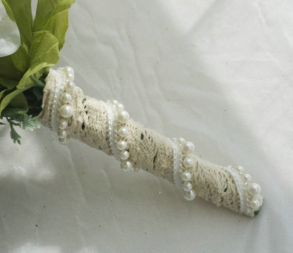 Cascade Bridal Bouquet White Peony Rose for Wedding Party Proposal - KetieStory