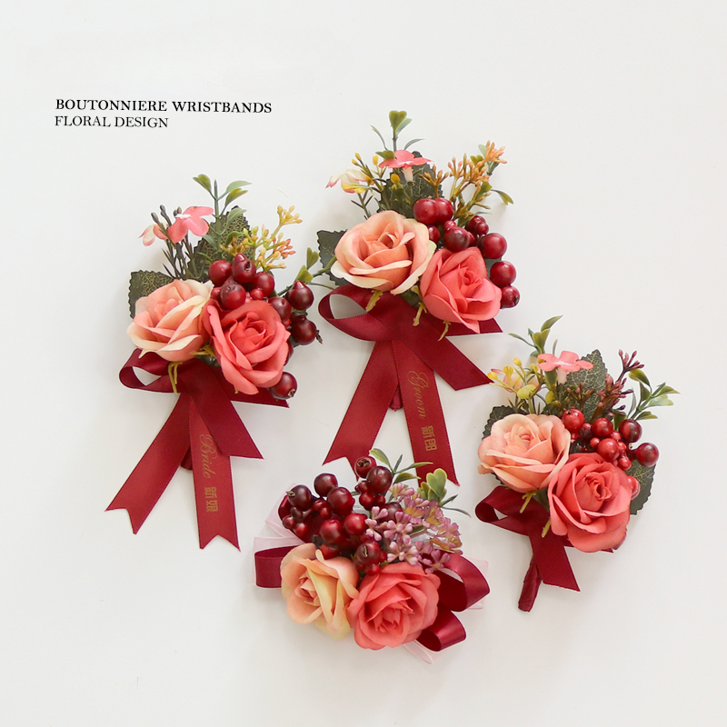Rose Berries Wrist Corsages - 10 styles