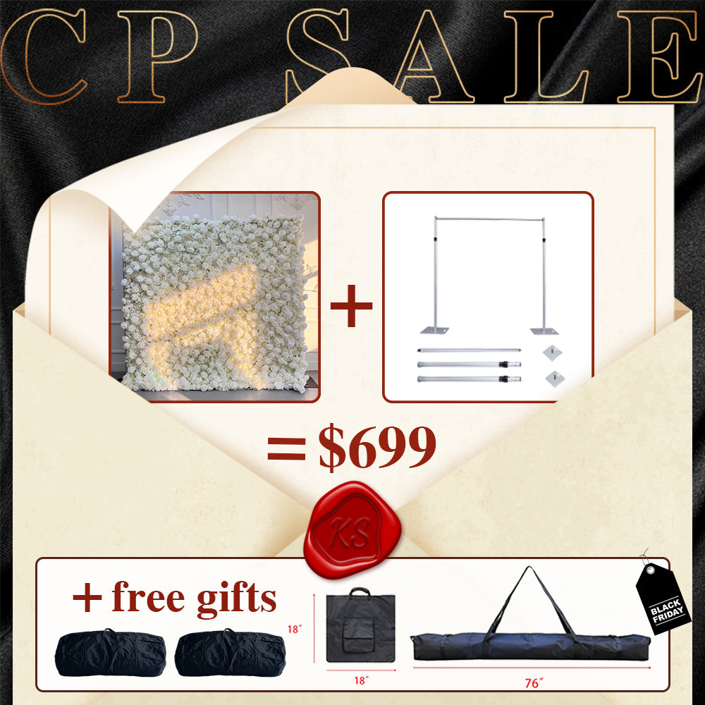 CP SALE 3D White Flower Wall with Stand and Two Free Gifts