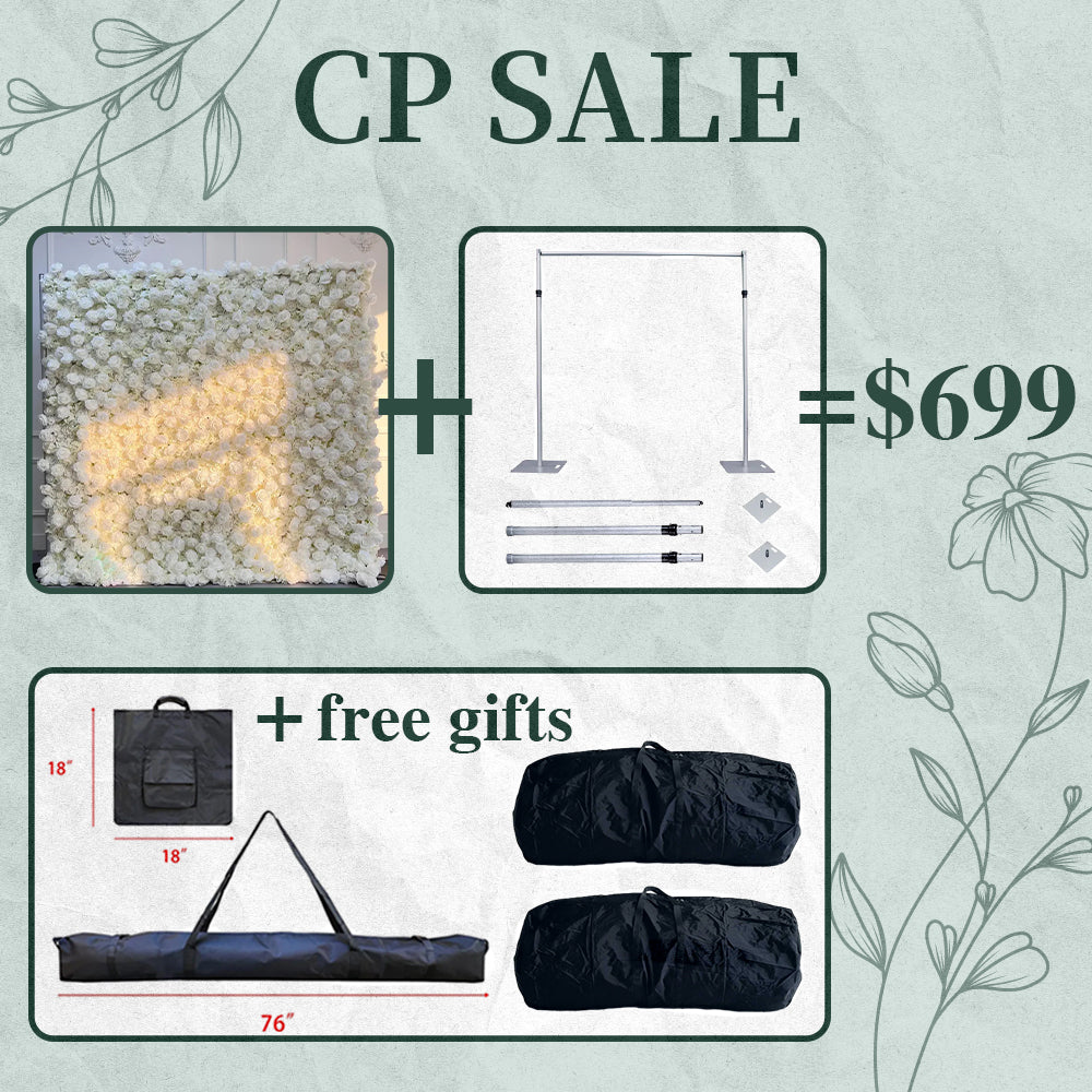 CP SALE 3D White Flower Wall with Stand and Two Free Gifts