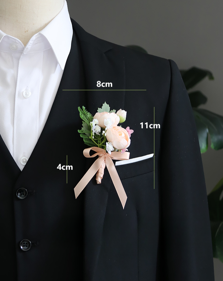 Wrist Flower Corsages Champagne White Series for Wedding Party Proposal Decor