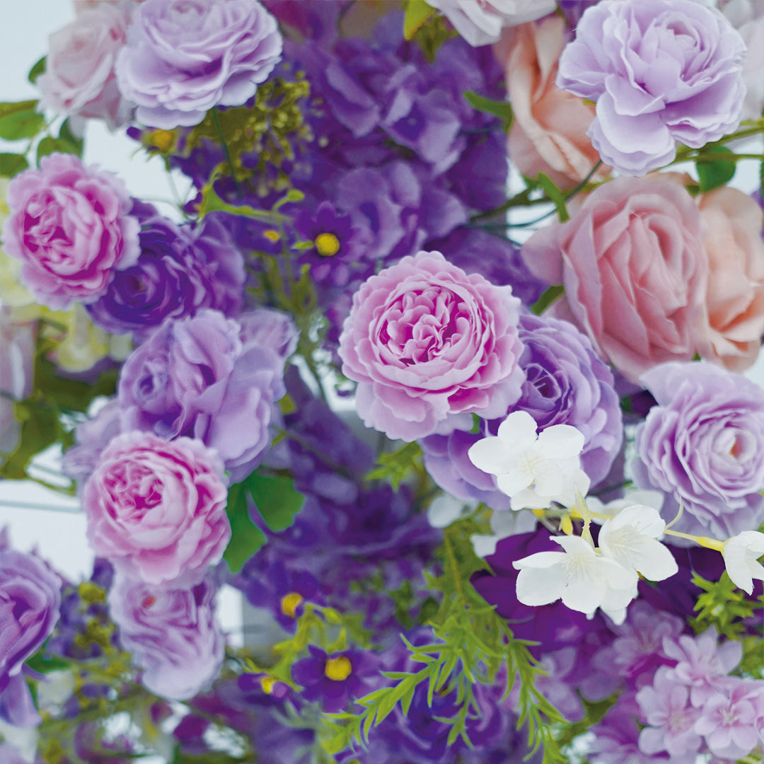 Purple Artificial Floral Pillars for Wedding Proposal Party Decor