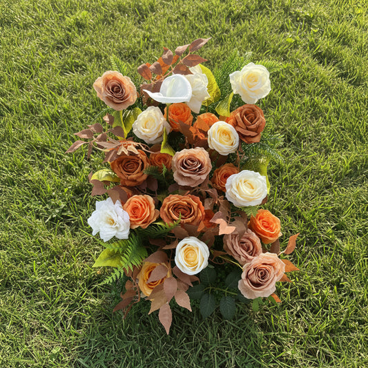 3D Fabric Fall Flower Wall Backdrop for Wedding and Events Decoration