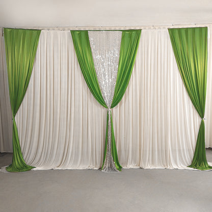Ice Silk Draping Curtains Drapes Backdrop for Weeding Parties Ceremony Photography Banquet Event Party - KetieStory