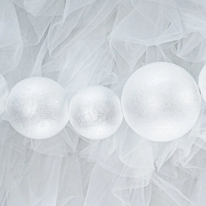 8×8ft White Sheer Tulle Decorative Wall Backdrop for Wedding Party Event