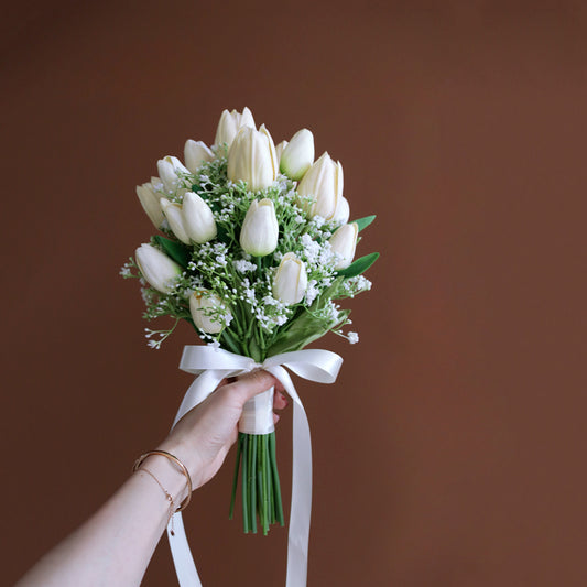 Bridal Bouquet Baby's Breath & Tulip for Wedding Party Proposal - KetieStory