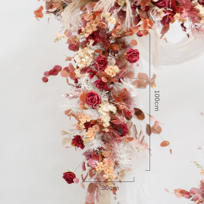 Rose Red Arch Flower Stand Frames for Wedding Party Decor Proposal - KetieStory