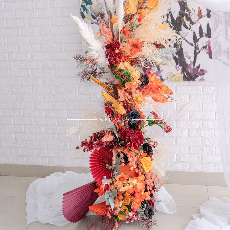 Champagne Orange Arch Flower Stand Frames for Wedding Party Decor