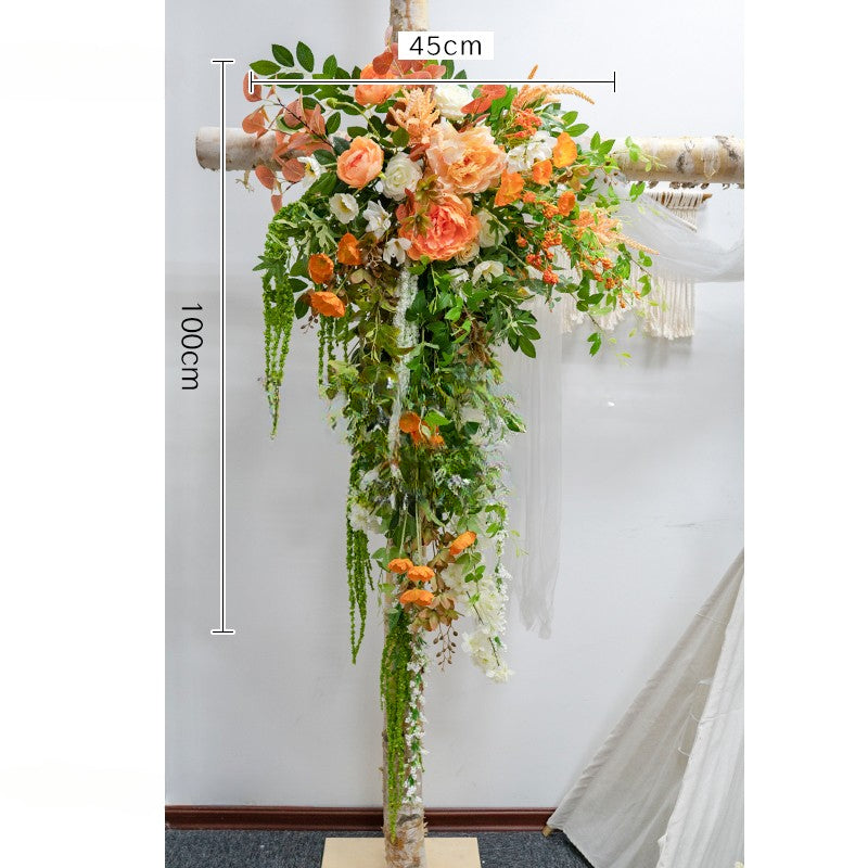 Orange Rose Hydrangea Arch  for Wedding Party Decor Proposal - KetieStory