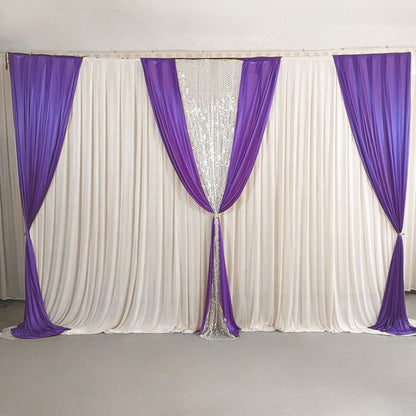 Ice Silk Draping Curtains Drapes Backdrop for Weeding Parties Ceremony Photography Banquet Event Party - KetieStory
