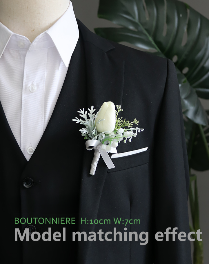Corsages Green White Series for Wedding Party Proposal Decor - KetieStory