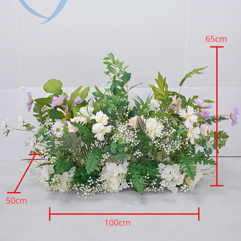 Green Purple Flower Arrangement for Wedding Party Decor Proposal