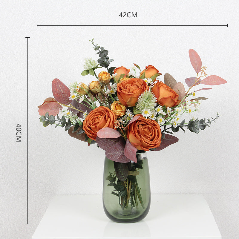 Table Flower Orange Rose Chamomile for Wedding Party Proposal Decor
