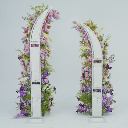 Purple Artificial Floral Pillars for Wedding Proposal Party Decor