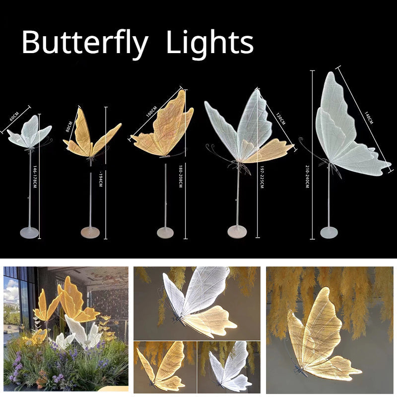 Set of 2 LED Butterfly Light Party Lights for Event Wedding Decor Props