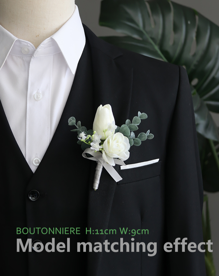 Corsages Green White Series for Wedding Party Proposal Decor - KetieStory