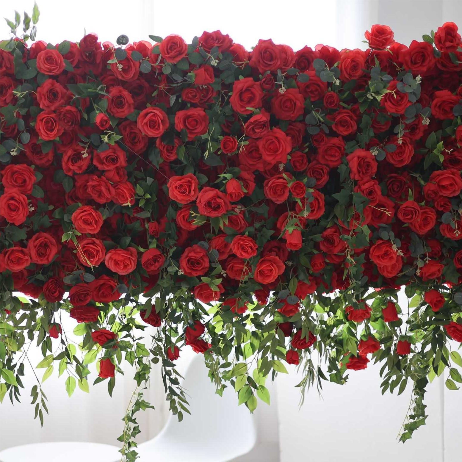 The red rose flower wall looks warm and romantic.